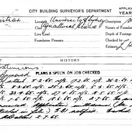 Building Inspectors Card: University of Sydney. Agricultural Science. Extensions, approved 