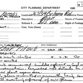 Building Inspectors Card: 267/319 Bulwarra Road. Shop Front - Shop 191