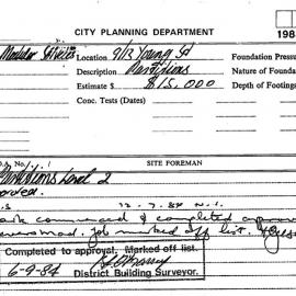 Building Inspectors Card: 9/13 Young Street, Sydney - Partitions, level 2