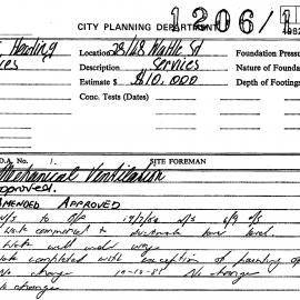 Building Inspectors Card: 28/48 Wattle Street. Mechanical ventilation