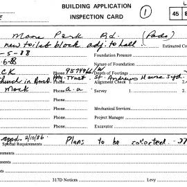 Building Inspectors Card: 440 Moore Park Road, Paddington - Erect new toilet block adjacent to 