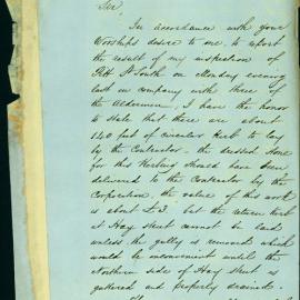 Memorandum - Report on the works being carried out at Pitt Street South, 1859