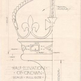 Plan - Street decorations, Parliament House, Macquarie Street, Sydney, 1938