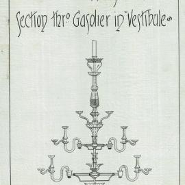 Plan - Gasolier in Vestibule Sydney Town Hall - Section, no date