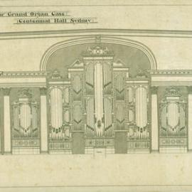 Plan - Design for Grand Organ Case. (No.19C), Sydney Town Hall, no date