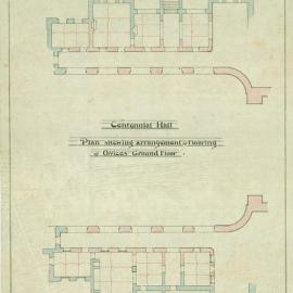 Plan showing Arrangement of Flooring to Offices of Ground Floor.