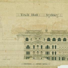 Plan - Sydney Town hall - Elevation  to Druitt Street, no date