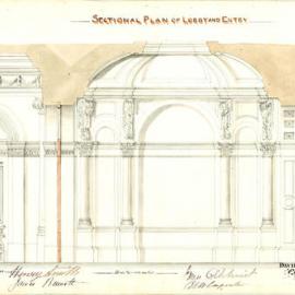 Plan - Lobby and Entry, Sydney Town Hall, George Street Sydney, 1878