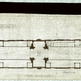 Plan (linen) - Queen Victoria Building (QVB) - Floor plan - Third floor, 1917