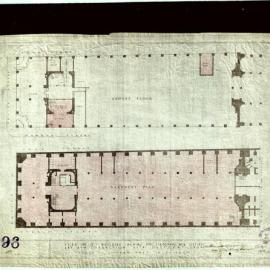 Plan (linen) - Queen Victoria Building (QVB) - New offices and connection to basement, 1918