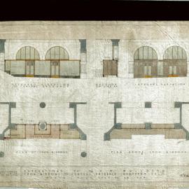 Plan (linen) - Queen Victoria Building (QVB) - Show windows for central entrance, 1918