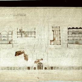 Plan (linen) - Queen Victoria Building (QVB) - Elevation to York Street, 1917