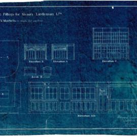 Plan (blueprint) - Queen Victoria Building (QVB) - Office fittings for Messrs Lindeman Ltd, 1918