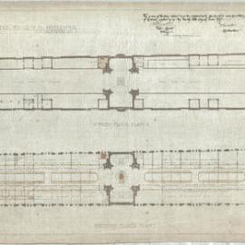 Plan (linen) - Queen Victoria Building (QVB) - Floor plans - Second and third floors, 1917