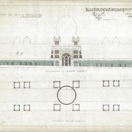 Plan (linen) - Queen Victoria Building (QVB) - Building elevation, floor plan (fourth floor), 1917