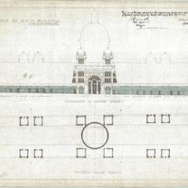 Plan (linen) - Queen Victoria Building (QVB) - Building elevation, floor plan (fourth floor), 1917
