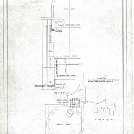 Plan (tracing) - Queen Victoria Building (QVB) - Lift to new library block, 1917