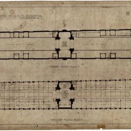 Plan (tracing) - Queen Victoria Building (QVB) - Floor plan - Second and third floors, 1917