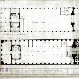 Plan (tracing) - Queen Victoria Building (QVB) - New offices and connection to basement, 1934