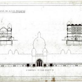 Plan (tracing) - Queen Victoria Building (QVB) - Alterations - Elevation to York Street, 1914
