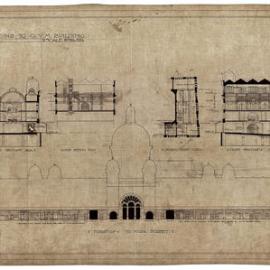 Plan (tracing) - Queen Victoria Building (QVB) - Alterations - Elevation to York Street, 1917
