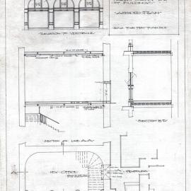 Plan (tracing) - Queen Victoria Building (QVB) - New office over stairwell, Market Street end, 1919