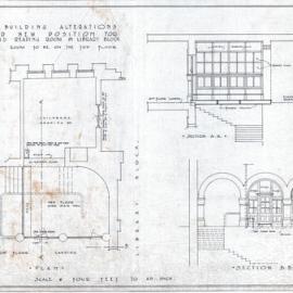 Plan - Queen Victoria Building (QVB) - Childrens reading room in library block, 1917