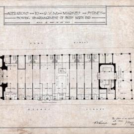 Plan (tracing) - Queen Victoria Building (QVB) - Alterations to shops at north end, 1917