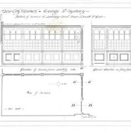 Plan (tracing) - Queen Victoria Building (QVB) - Lavatory screen, first floor, 1892