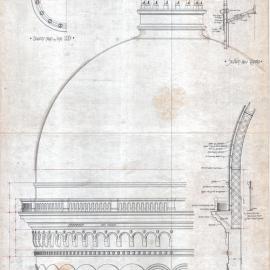 Plan (tracing) - Queen Victoria Building (QVB) - Details of main central dome, 1892
