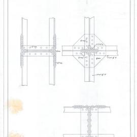 Plan (tracing) - Queen Victoria Building (QVB) - Details of joints of braces in main dome, 1892