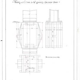 Plan (tracing) - Queen Victoria Building (QVB) - Details of box for second floor girders, 1892