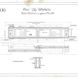Plan (tracing) - Queen Victoria Building (QVB) - Detail of girders over piers no.79 and no.80, 1892