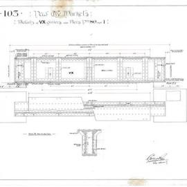 Plan (tracing) - Queen Victoria Building (QVB) - Detail of girders over piers no.80 and no.1, 1892