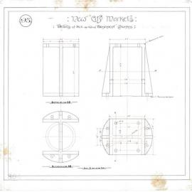 Plan (tracing) - Queen Victoria Building (QVB) - Details of box on top of basement columns, 1892