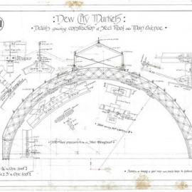 Plan (tracing) - Queen Victoria Building (QVB) - Steel roof over main avenue, 1892