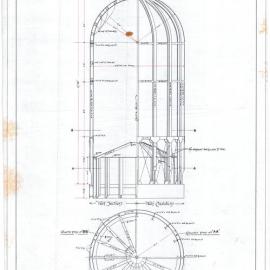 Plan (tracing) - Queen Victoria Building (QVB) - Details of lantern on main dome, 1892