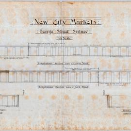 Plan (tracing) - Queen Victoria Building (QVB) - Various longitudinal and cross sections, 1892