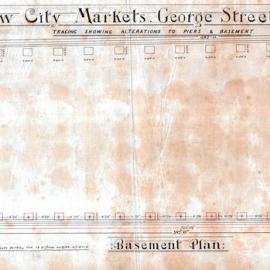 Plan (tracing) - Queen Victoria Building (QVB) - Basement alterations, 1892
