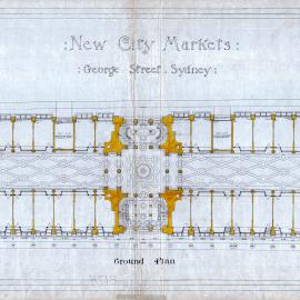 Plan (tracing) - Queen Victoria Building (QVB) - Floor plan of ground floor, 1892