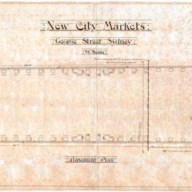 Plan (tracing) - Queen Victoria Building (QVB) - Floor plan of basement, 1892