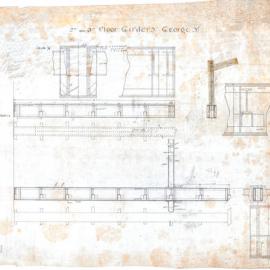 Plan (tracing) - Queen Victoria Building (QVB) - Girders on second and third floors, 1892