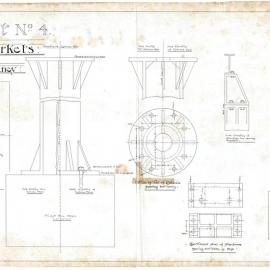 Plan (tracing) - Queen Victoria Building (QVB) - Ground floor ironwork, columns and stanchions, 1892