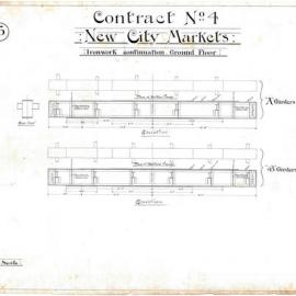 Plan (tracing) - Queen Victoria Building (QVB) - Ground floor ironwork, 1892