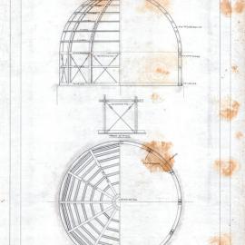 Plan (tracing) - Queen Victoria Building (QVB) - Ironwork details for small domes, 1892
