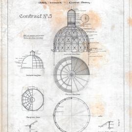 Plan- Ironwork for central domes, Queen Victoria Building (QVB) Sydney, 1892