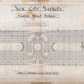 Plan (tracing) - Queen Victoria Building (QVB) - First floor ironwork, 1892