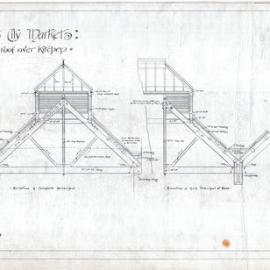 Plan (tracing) - Queen Victoria Building (QVB) - Details of roof over kitchens, 1892