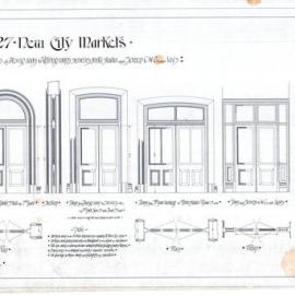 Plan (tracing) - Queen Victoria Building (QVB) - Details of swing doors to returning rooms etc, 1892