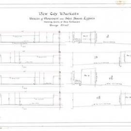 Plan (tracing) - Queen Victoria Building (QVB) - Pavement and stall lights at shop entrances, 1892